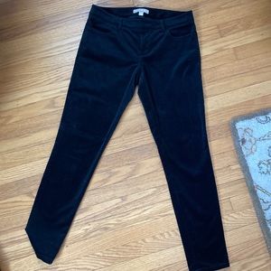 Straight leg, black velvet (velour?) pant